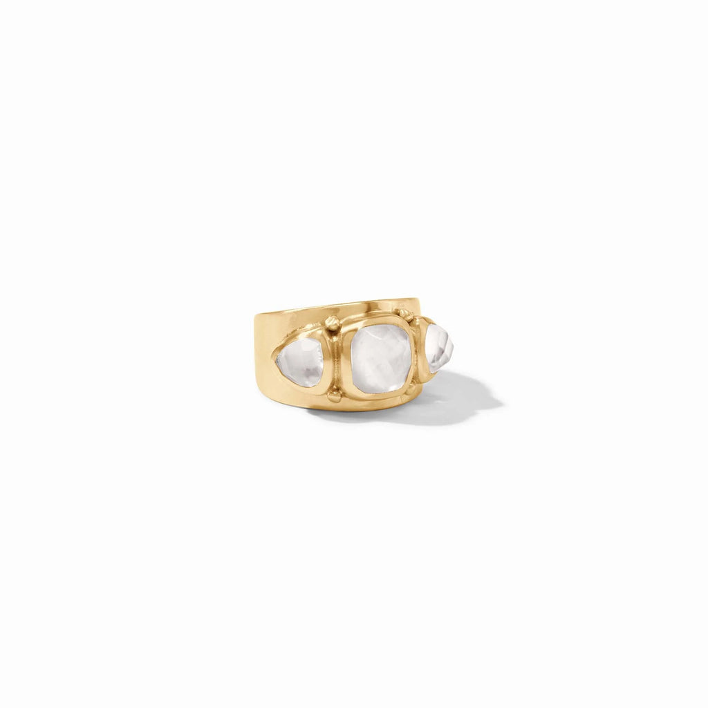 Julie Vos Aquitaine Ring in Iridescent Clear Crystal