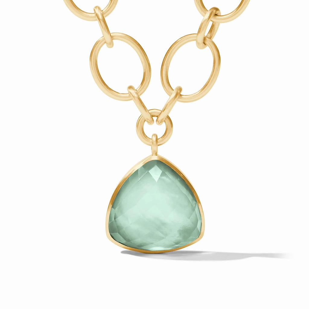 Julie Vos Aquitaine Statement Necklace in Iridescent Aquamarine Blue