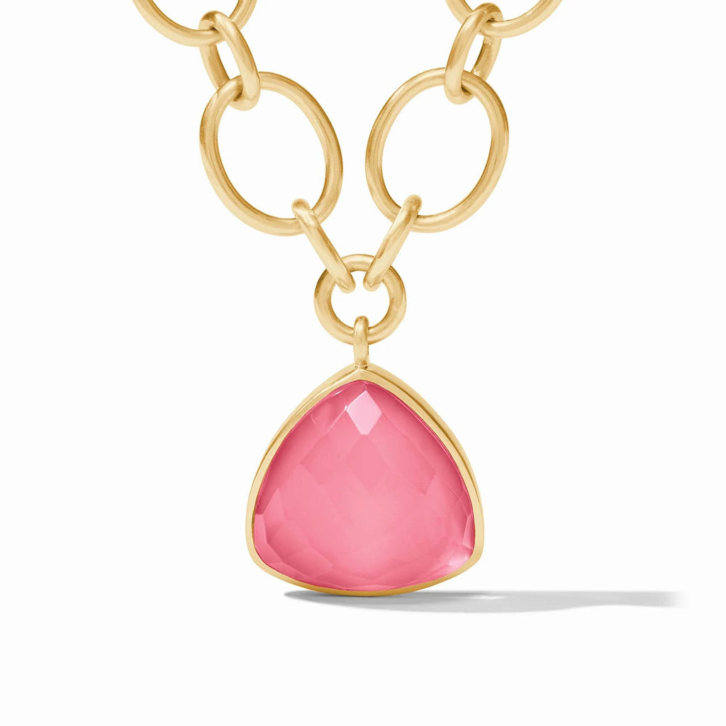 Julie Vos Aquitaine Statement Necklace in Iridescent Peony Pink