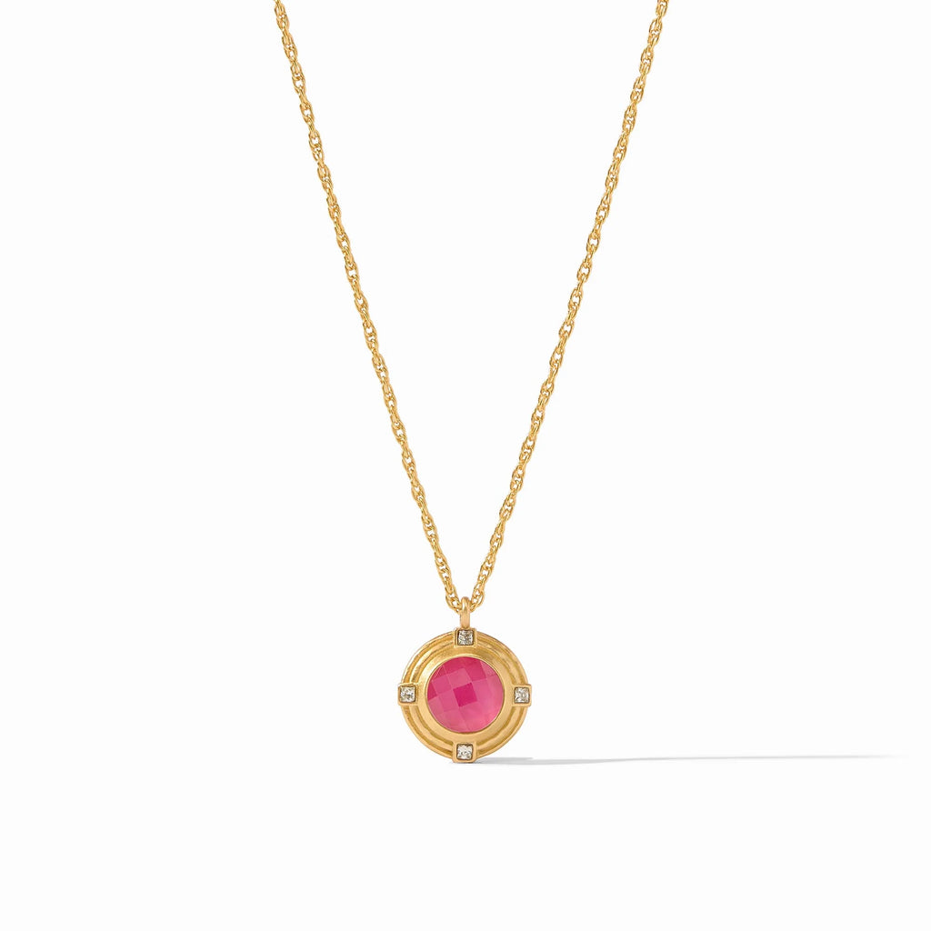 Julie Vos Astor Solitaire Necklace in Iridescent Raspberry