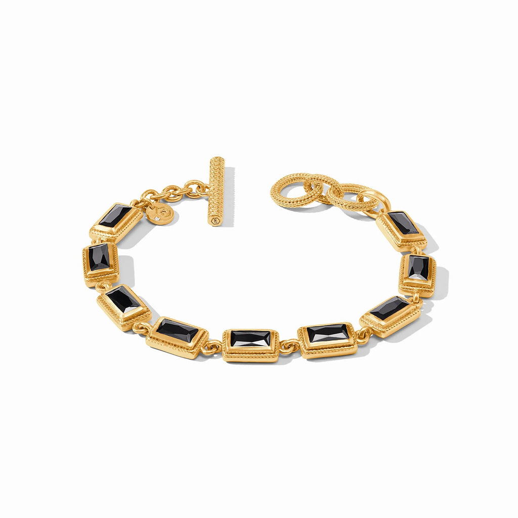 Julie Vos Baguette Tennis Bracelet in Obsidian Black