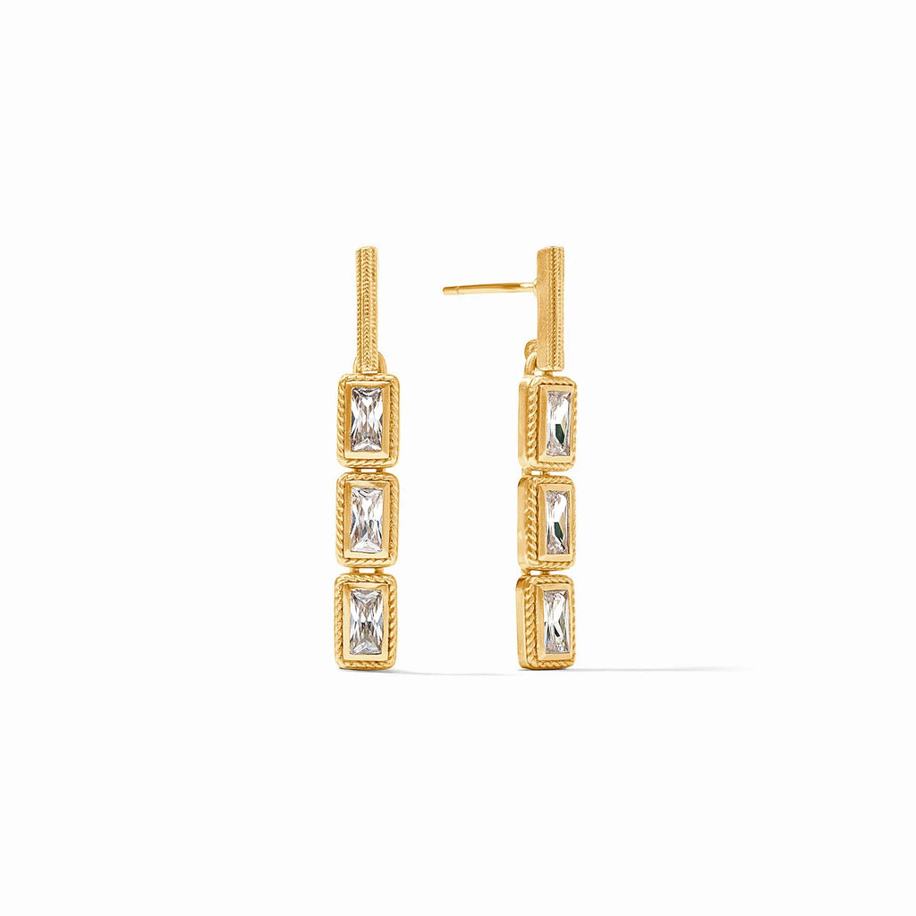 Julie Vos Baguette Tier Earring with Cubic Zirconia Stones