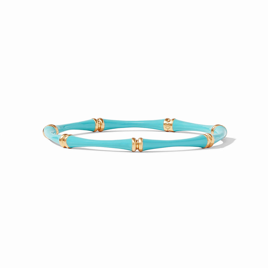 Julie Vos Bamboo Bangle in Bahamian Blue Enamel