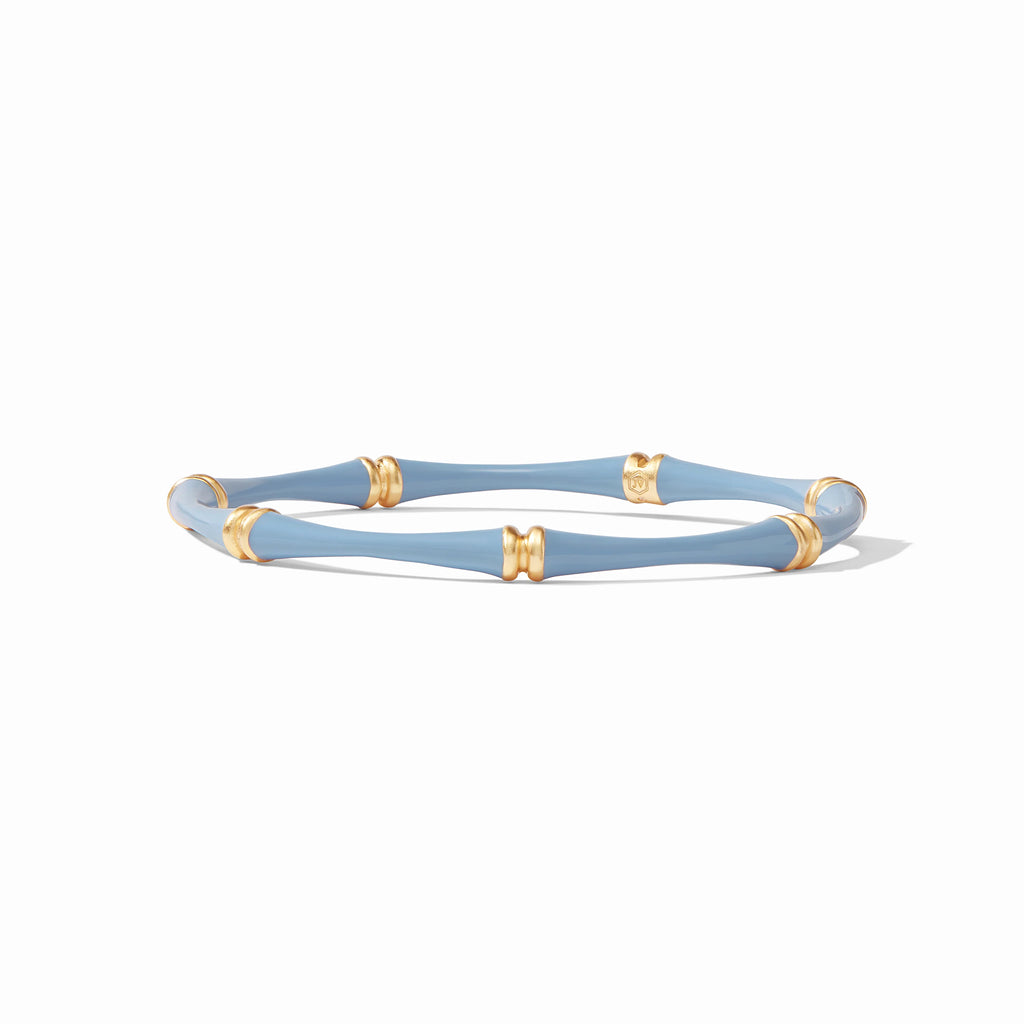 Julie Vos Bamboo Bangle in Chalcedony Blue Enamel