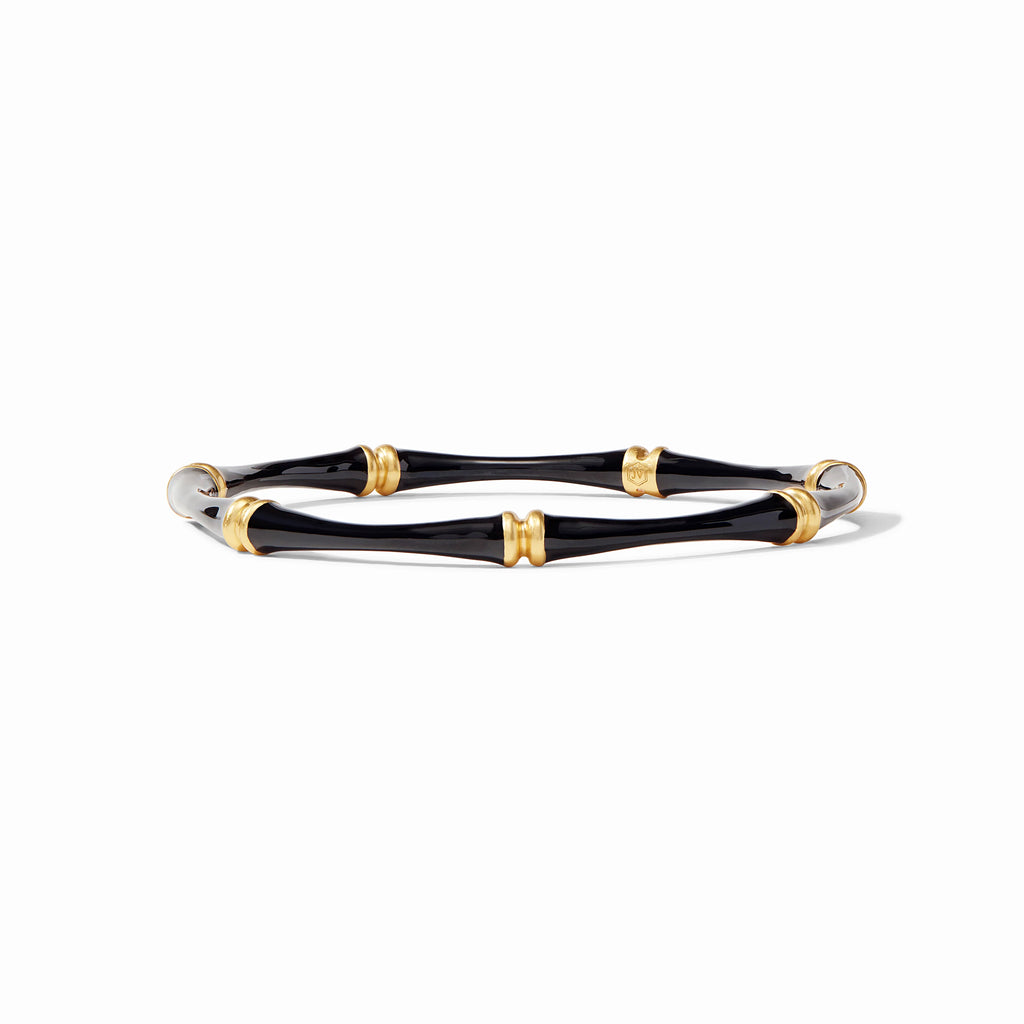 Julie Vos Bamboo Bangle in Obsidian Black Enamel