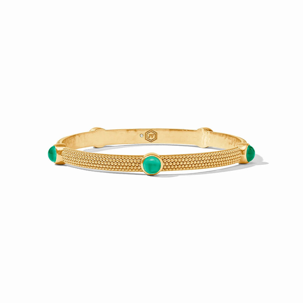 Julie Vos Cabochon Bangle in Iridescent Emerald Green