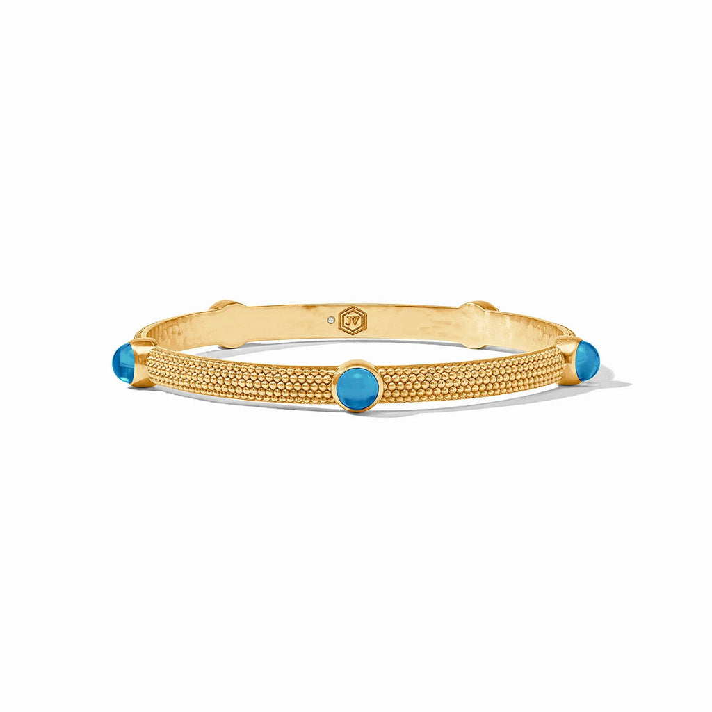 Julie Vos Cabochon Bangle in Iridescent London Blue