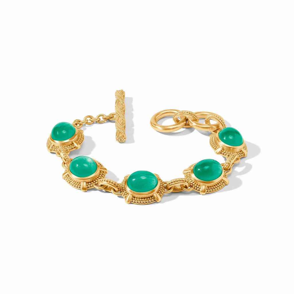 Julie Vos Cabochon Bracelet in Iridescent Emerald Green