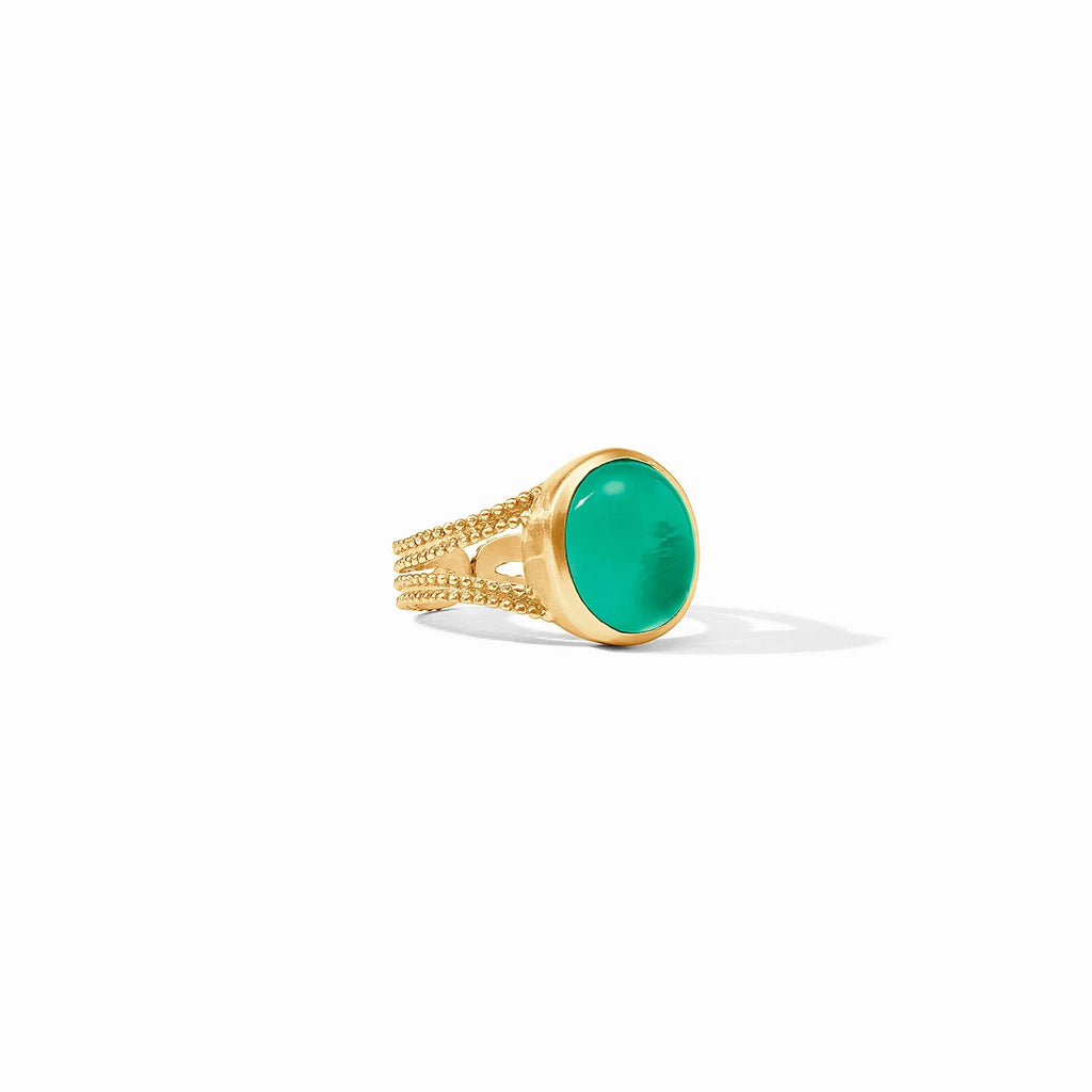 Julie Vos Cabochon Ring in Iridescent Emerald Green