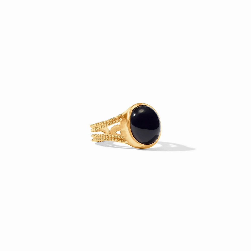 Julie Vos Cabochon Ring in Obsidian Black