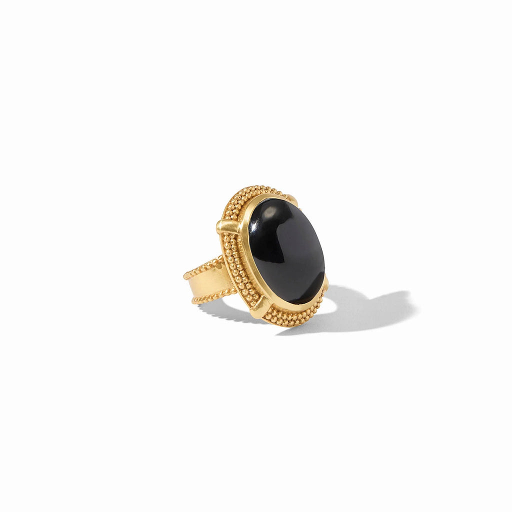 Julie Vos Cabochon Statement Ring in Obsidian Black