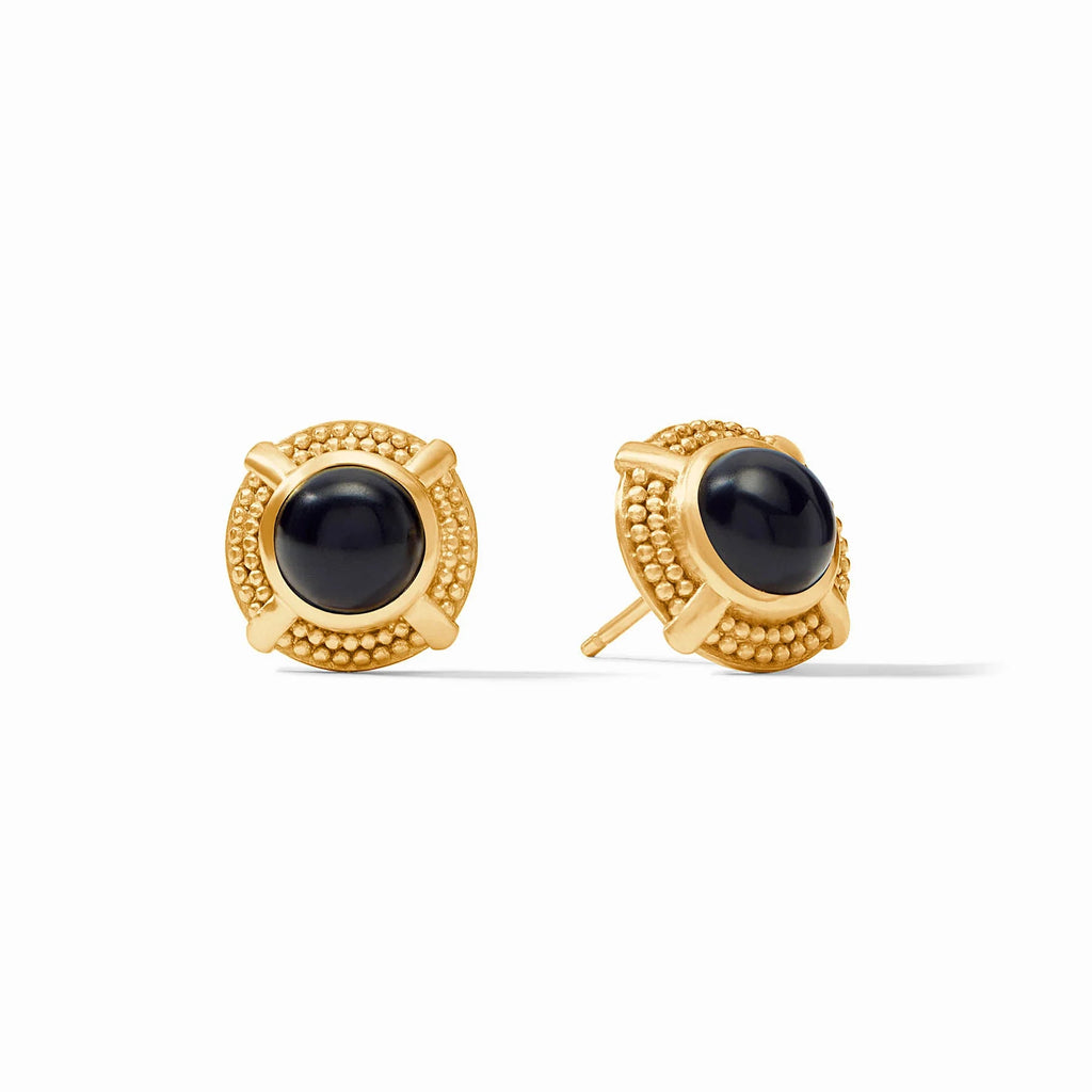 Julie Vos Cabochon Stud in Obsidian Black