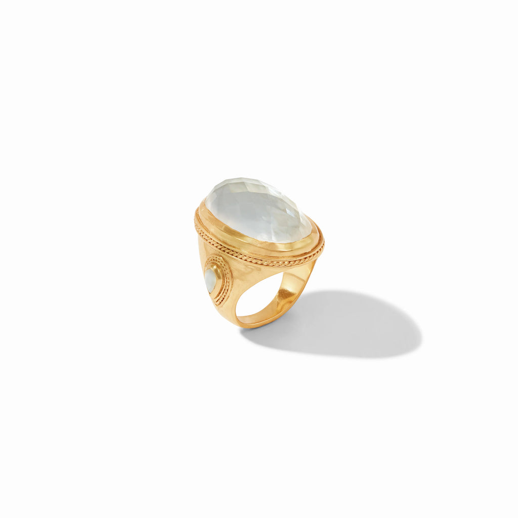 Julie Vos Cannes Statement Ring in Iridescent Clear Crystal