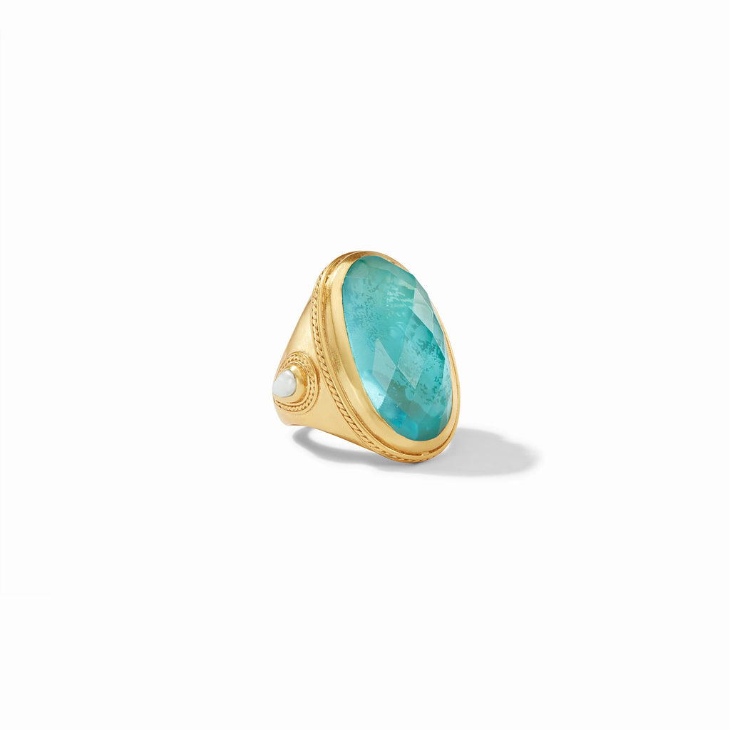 Julie Vos Cannes Statement Ring in Iridescent Bahamian Blue