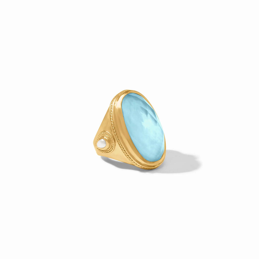 Julie Vos Cannes Statement Ring in Iridescent Capri Blue