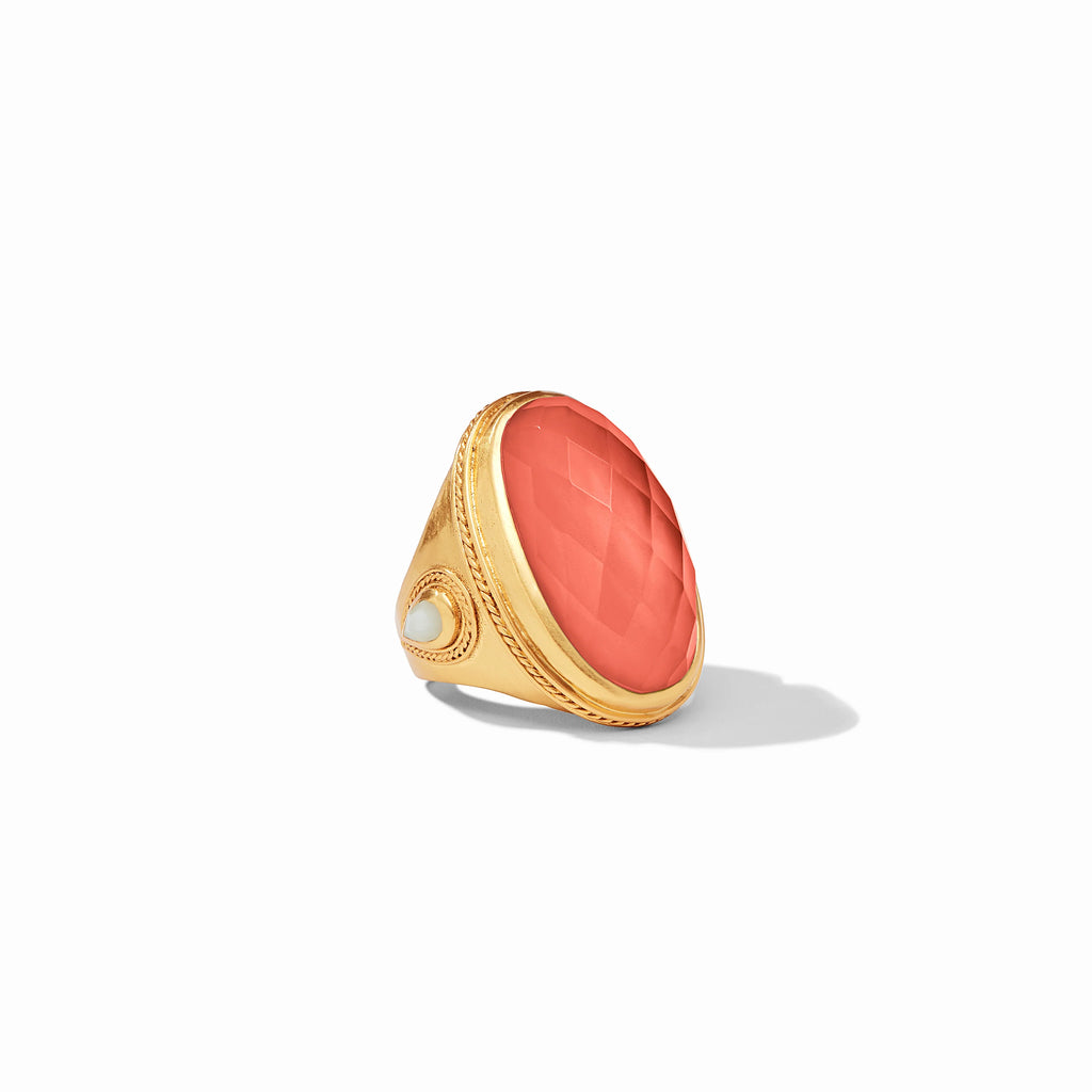 Julie Vos Cannes Statement Ring in Iridescent Coral