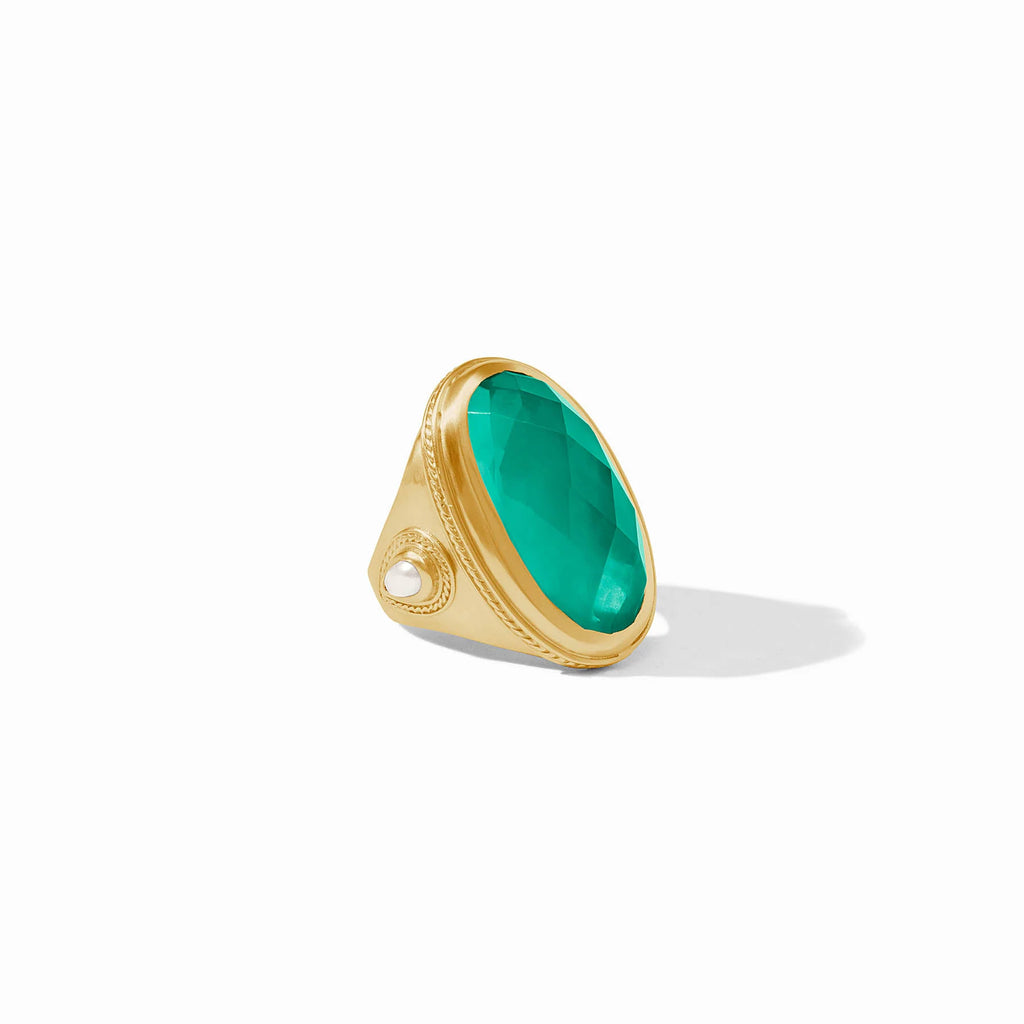 Julie Vos Cannes Statement Ring in Iridescent Emerald Green