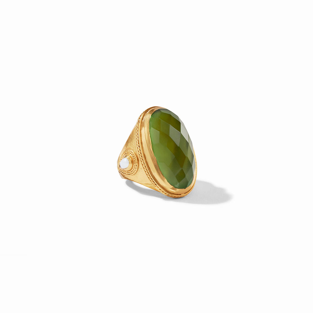 Julie Vos Cannes Statement Ring in Iridescent Jade Green