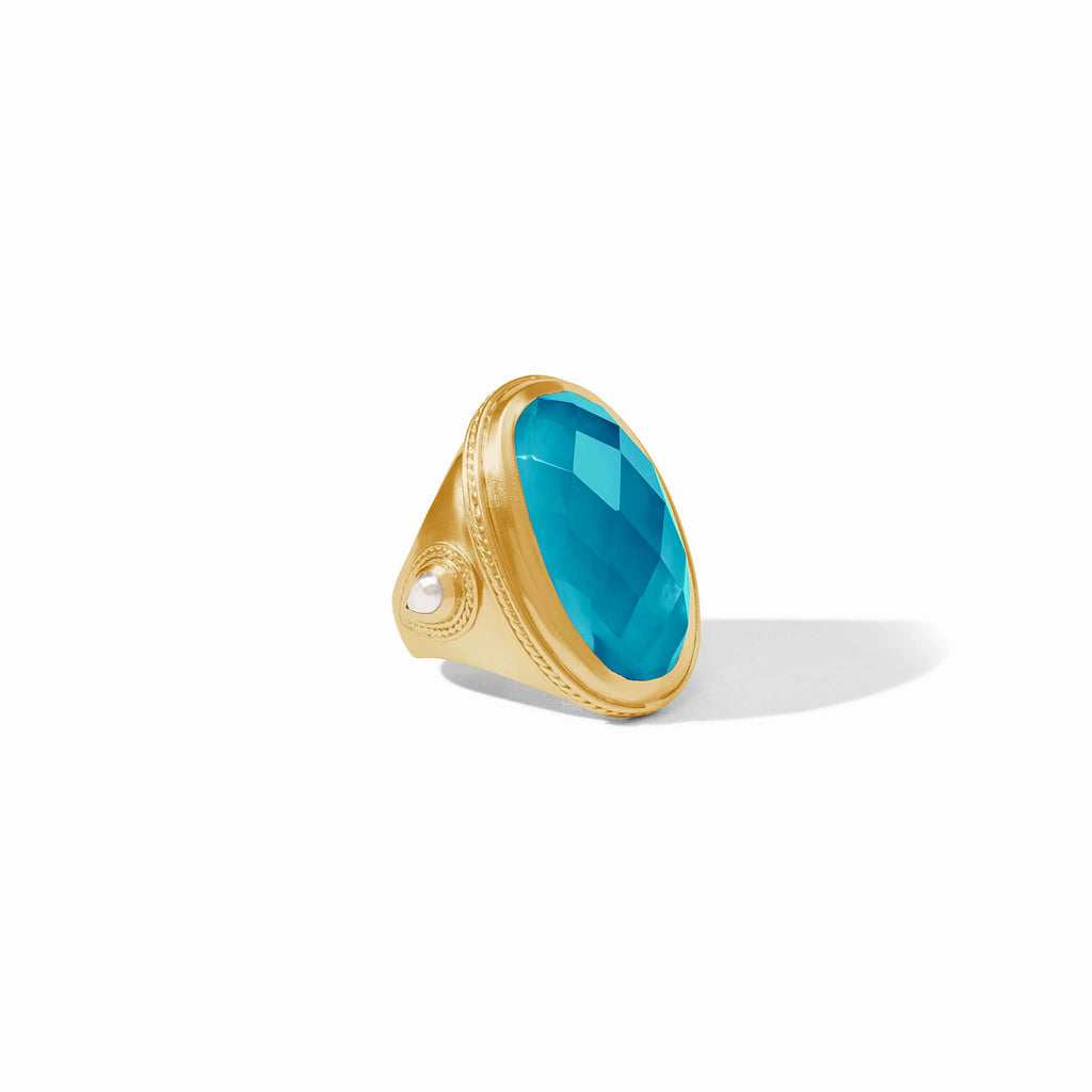 Julie Vos Cannes Statement Ring in Iridescent London Blue