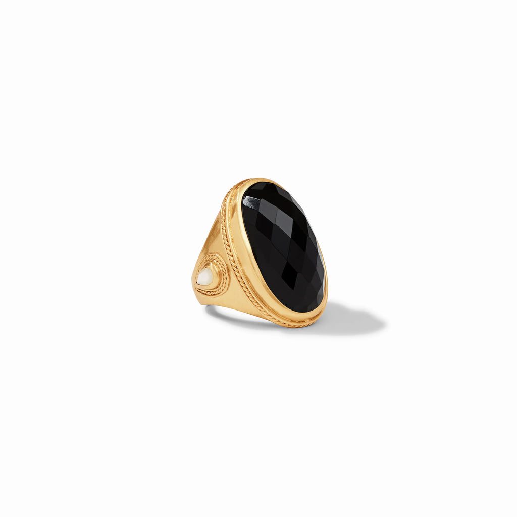 Julie Vos Cannes Statement Ring in Obsidian Black