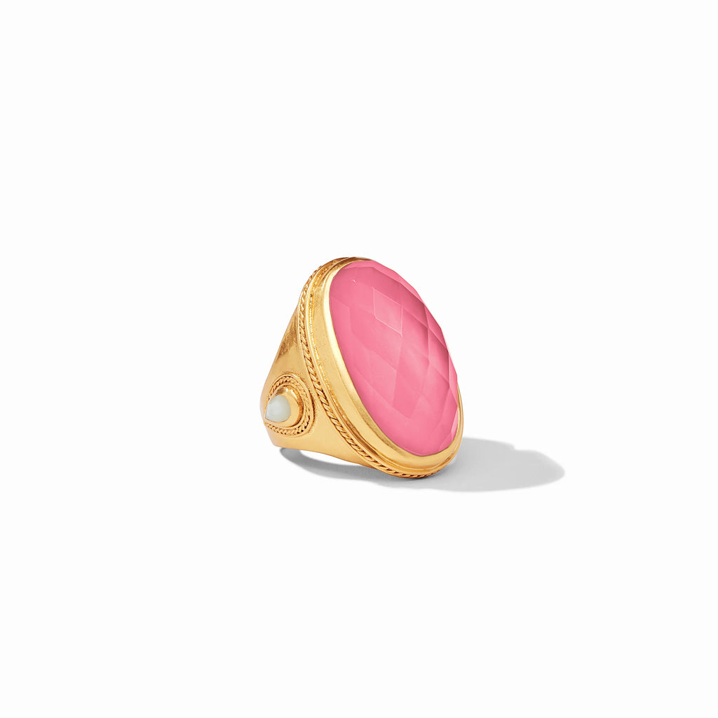 Julie Vos Cannes Statement Ring in Iridescent Peony Pink