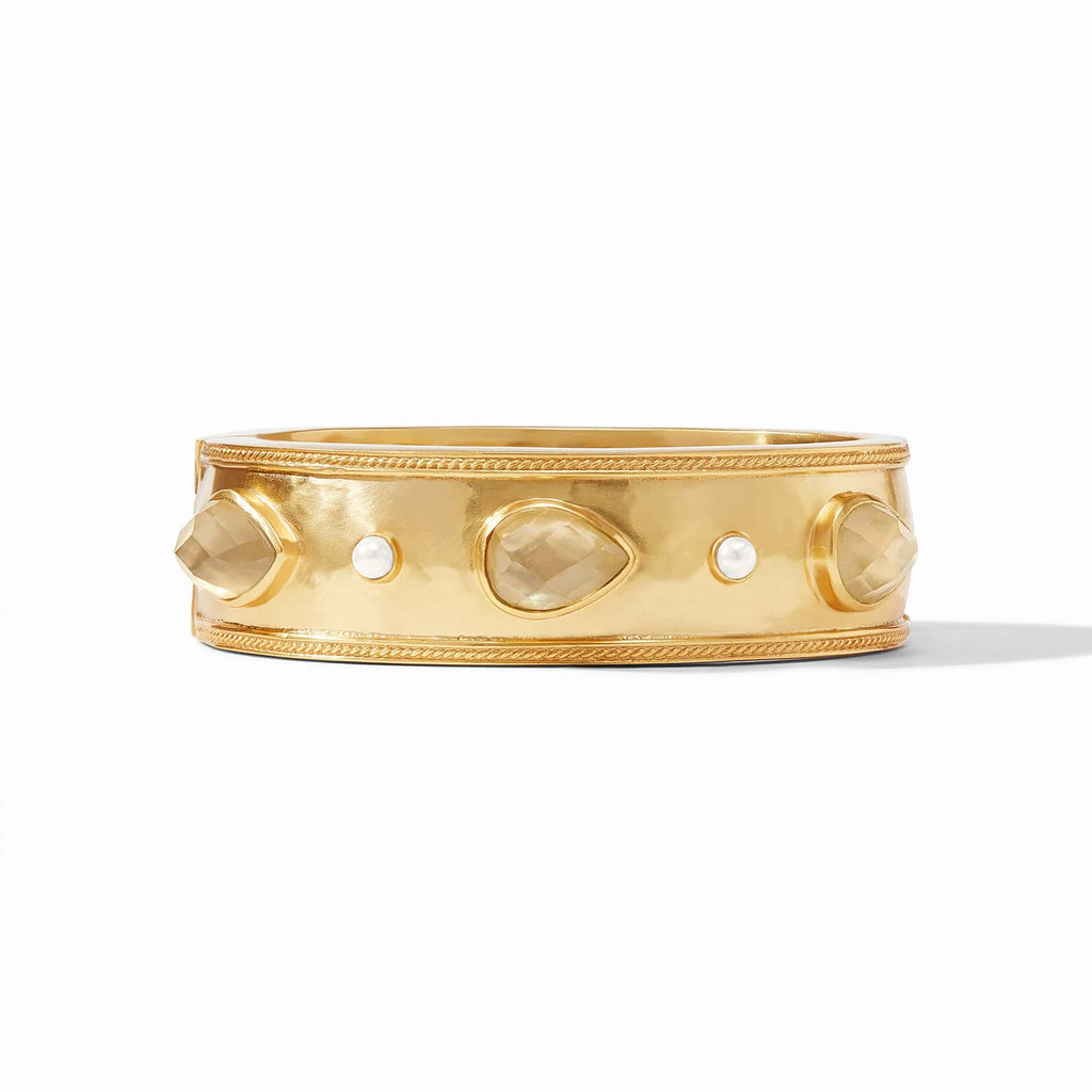 Julie Vos Cannes Stone Statement Hinge Bangle in Iridescent Champagne