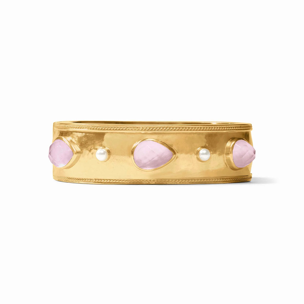 Julie Vos Cannes Stone Statement Hinge Bangle in Iridescent Rose