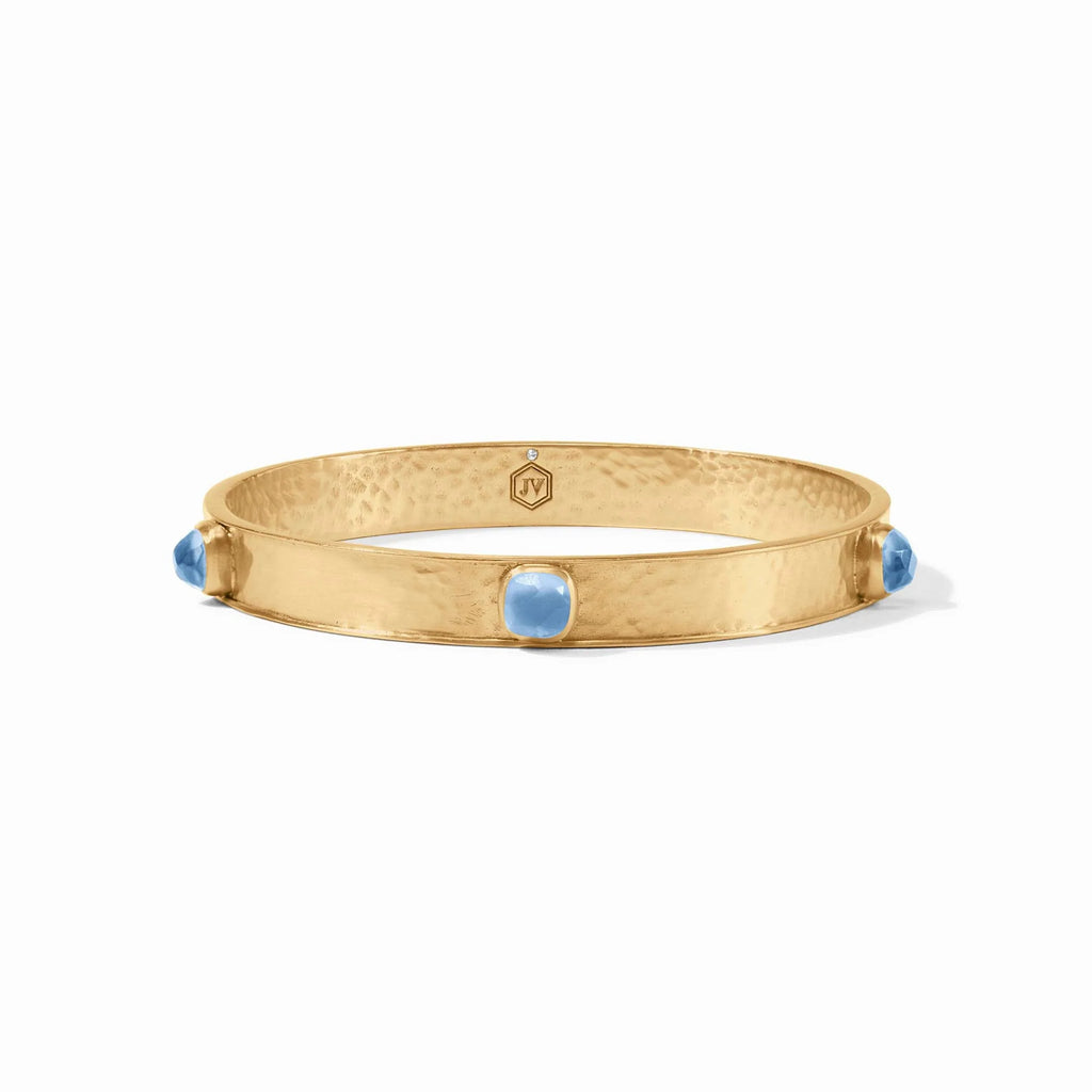 Julie Vos Catalina Stone Bangle in Iridescent Chalcedony Blue