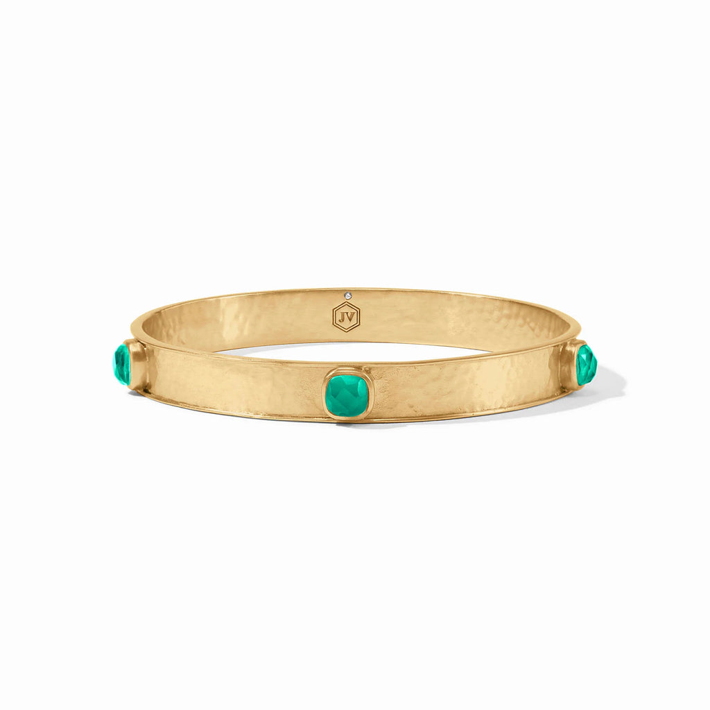 Julie Vos Catalina Stone Bangle in Iridescent Emerald Green