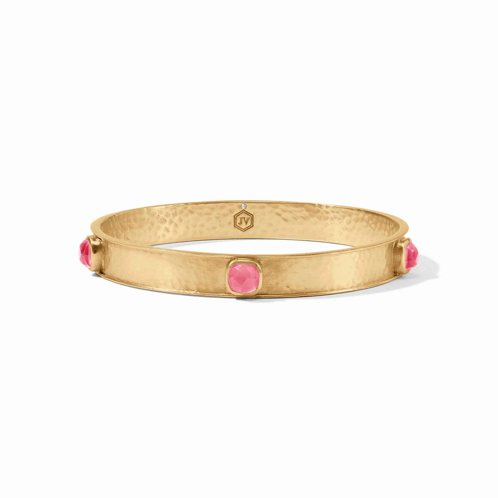 Julie Vos Catalina Stone Bangle in Iridescent Peony Pink