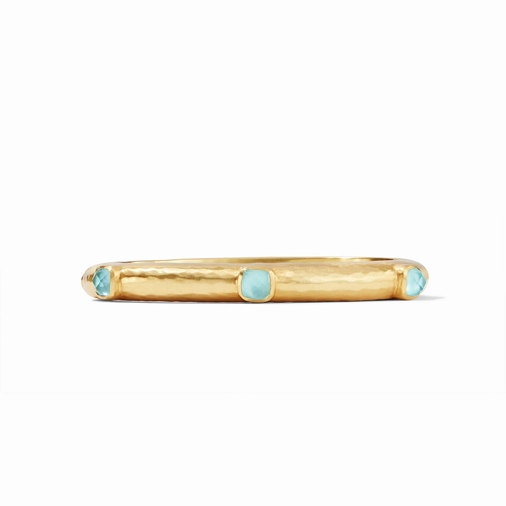 Julie Vos Catalina Stone Hinge Bangle in Iridescent Bahamian Blue