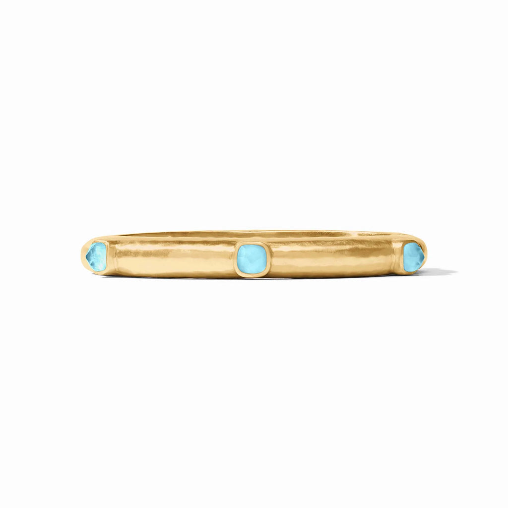 Julie Vos Catalina Stone Hinge Bangle in Iridescent Capri Blue