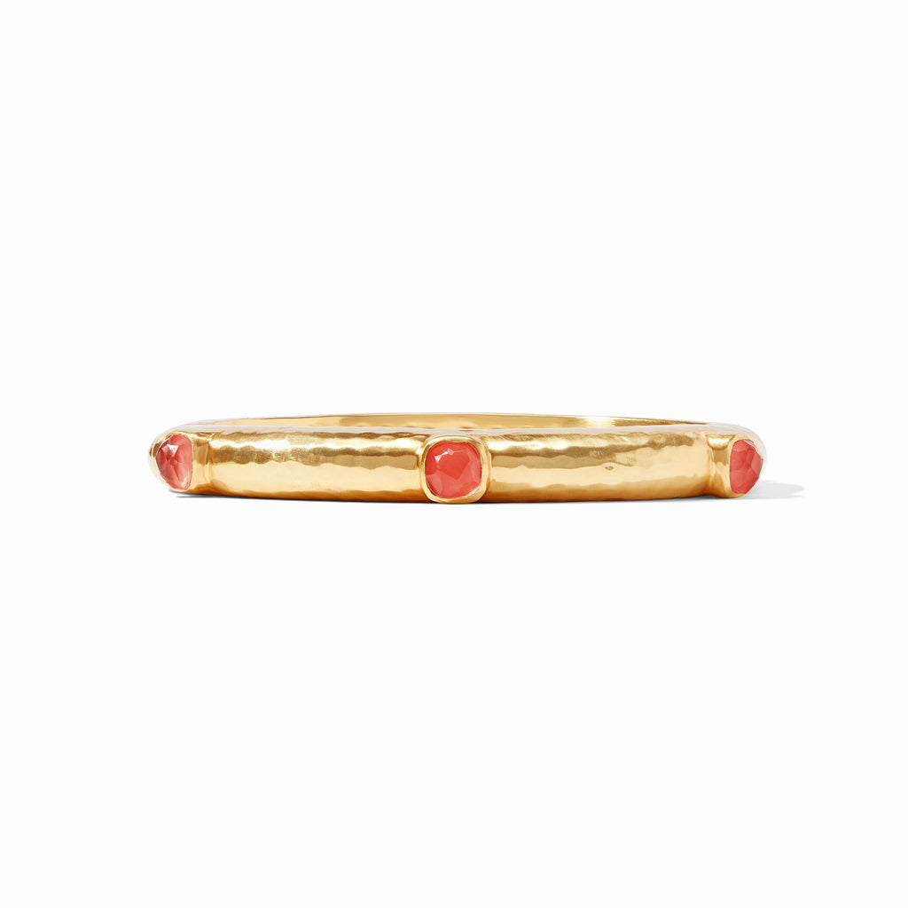 Julie Vos Catalina Stone Hinge Bangle in Iridescent Coral