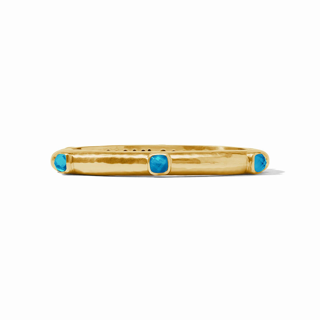 Julie Vos Catalina Stone Hinge Bangle in Iridescent London Blue