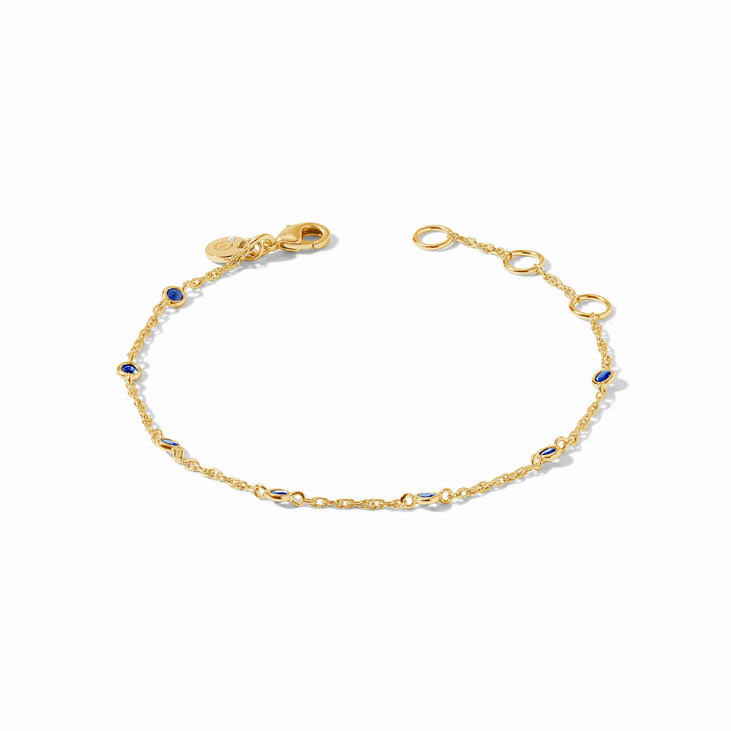 Julie Vos Celeste Delicate Bracelet in Sapphire Blue CZ