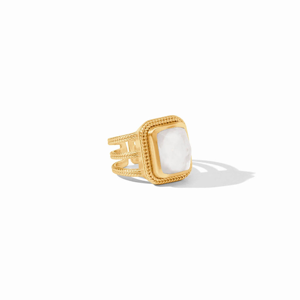 Julie Vos Cheval Statement Ring in Iridescent Clear Crystal