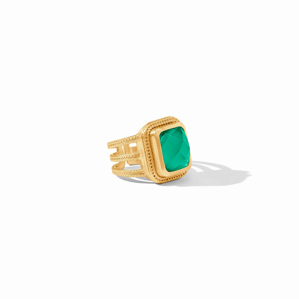 Julie Vos Cheval Statement Ring in Iridescent Emerald Green