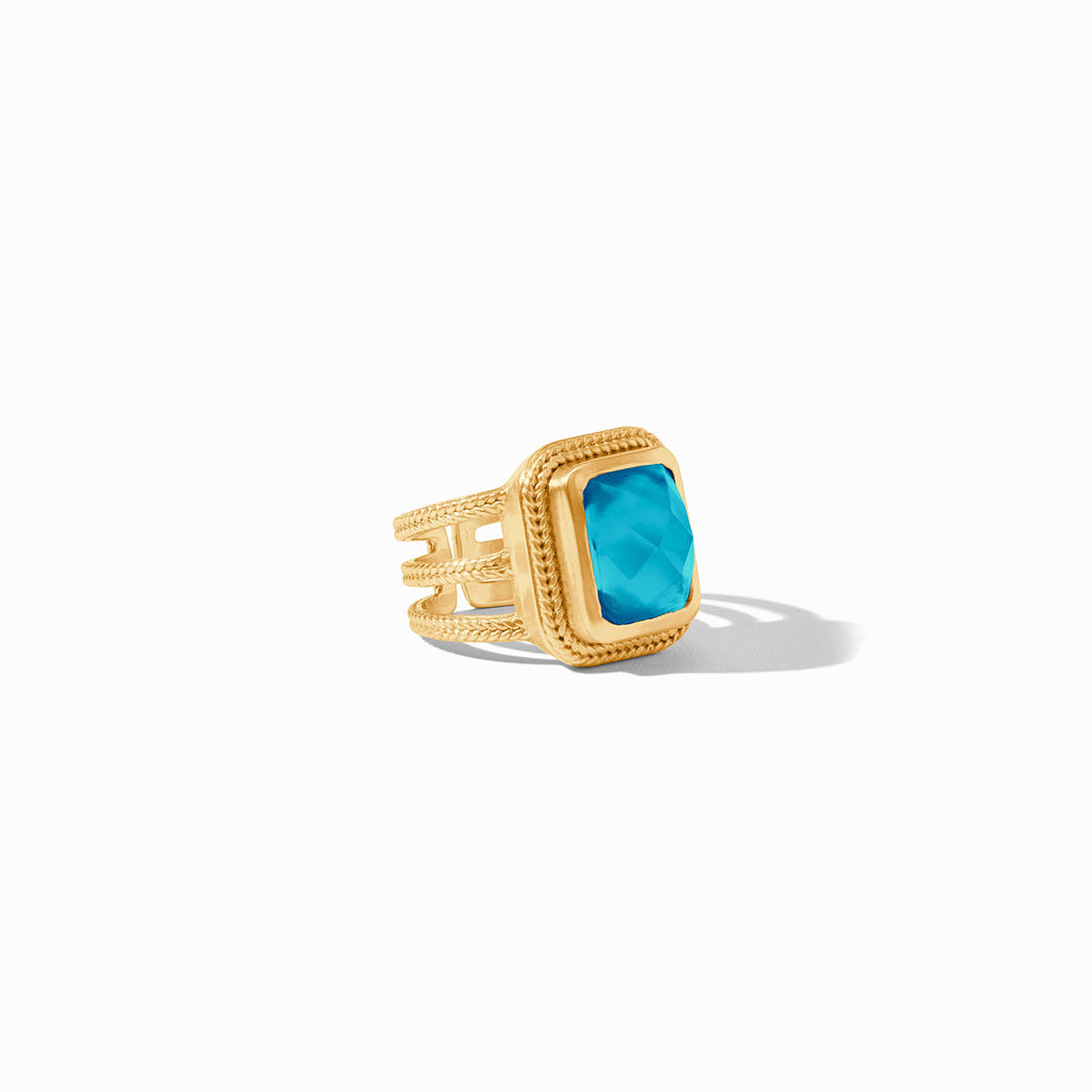 Julie Vos Cheval Statement Ring in Iridescent London Blue