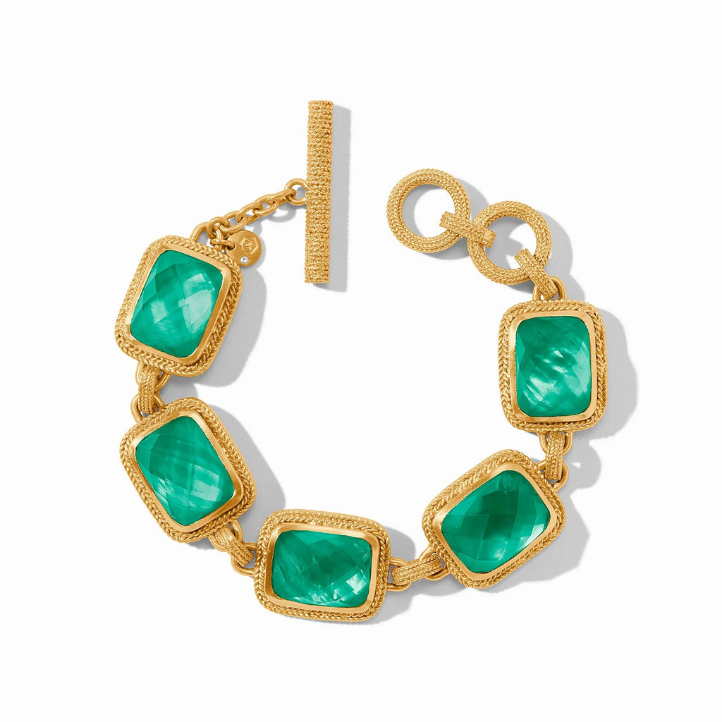 Julie Vos Cheval Stone Bracelet  in Iridescent Emerald Green