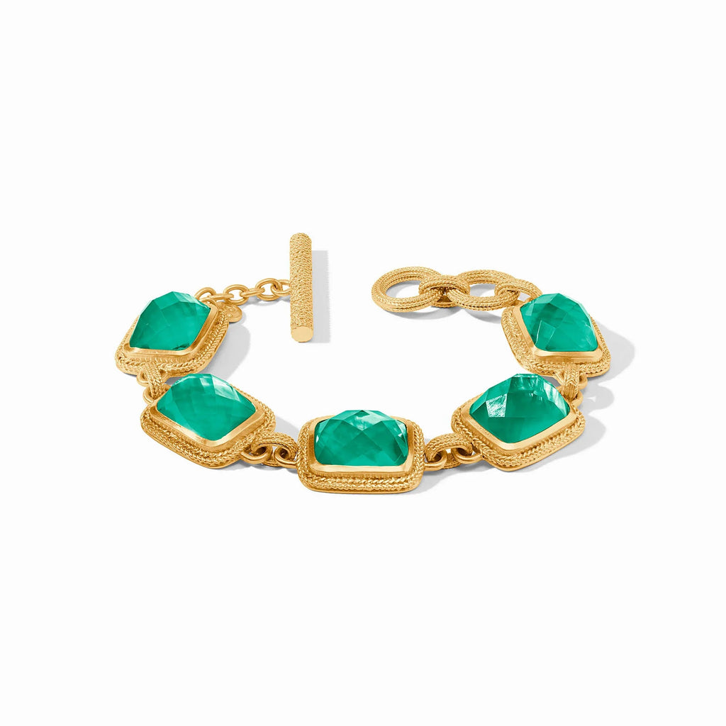 Julie Vos Cheval Stone Bracelet in Iridescent Emerald Green