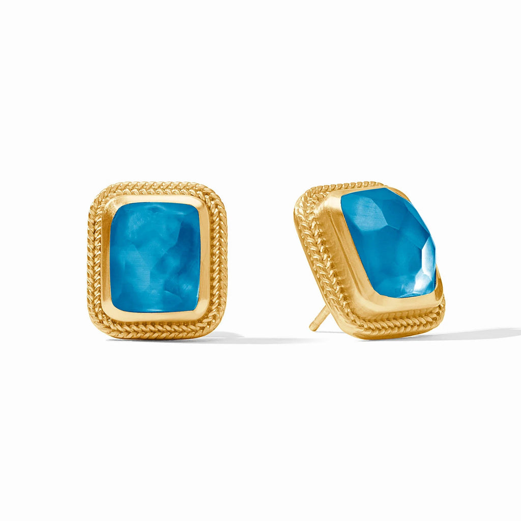 Julie Vos Cheval Stone Stud in Iridescent London Blue