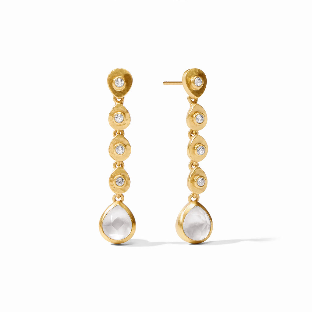 Julie Vos Clementine Drop Earring in Iridescent Clear Crystal