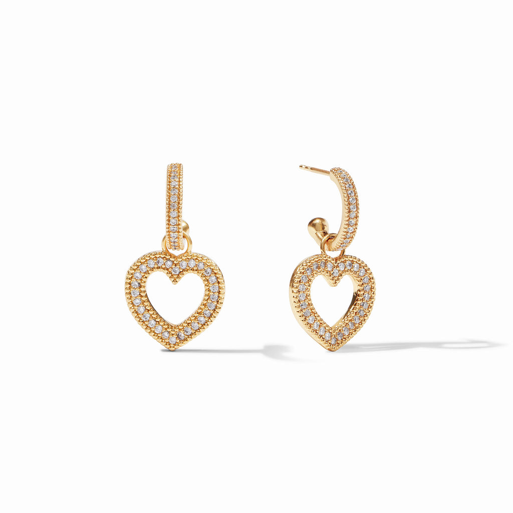 Julie Vos Esme Heart Pavé Hoop & Charm Earring