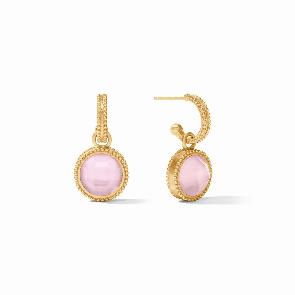 Julie Vos Fleur-de-Lis Hoop & Charm Earring in Iridescent Rose