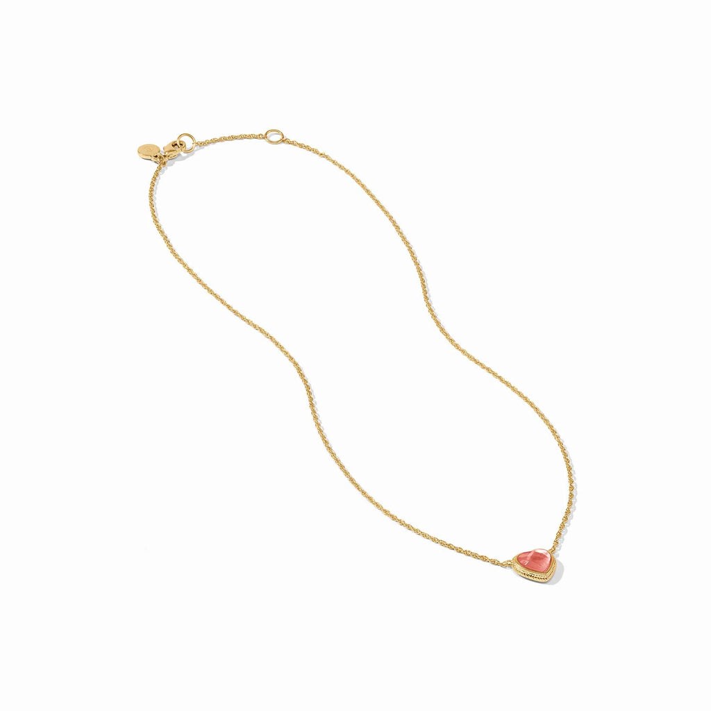 Julie Vos Heart Delicate Necklace in Iridescent Blush Pink