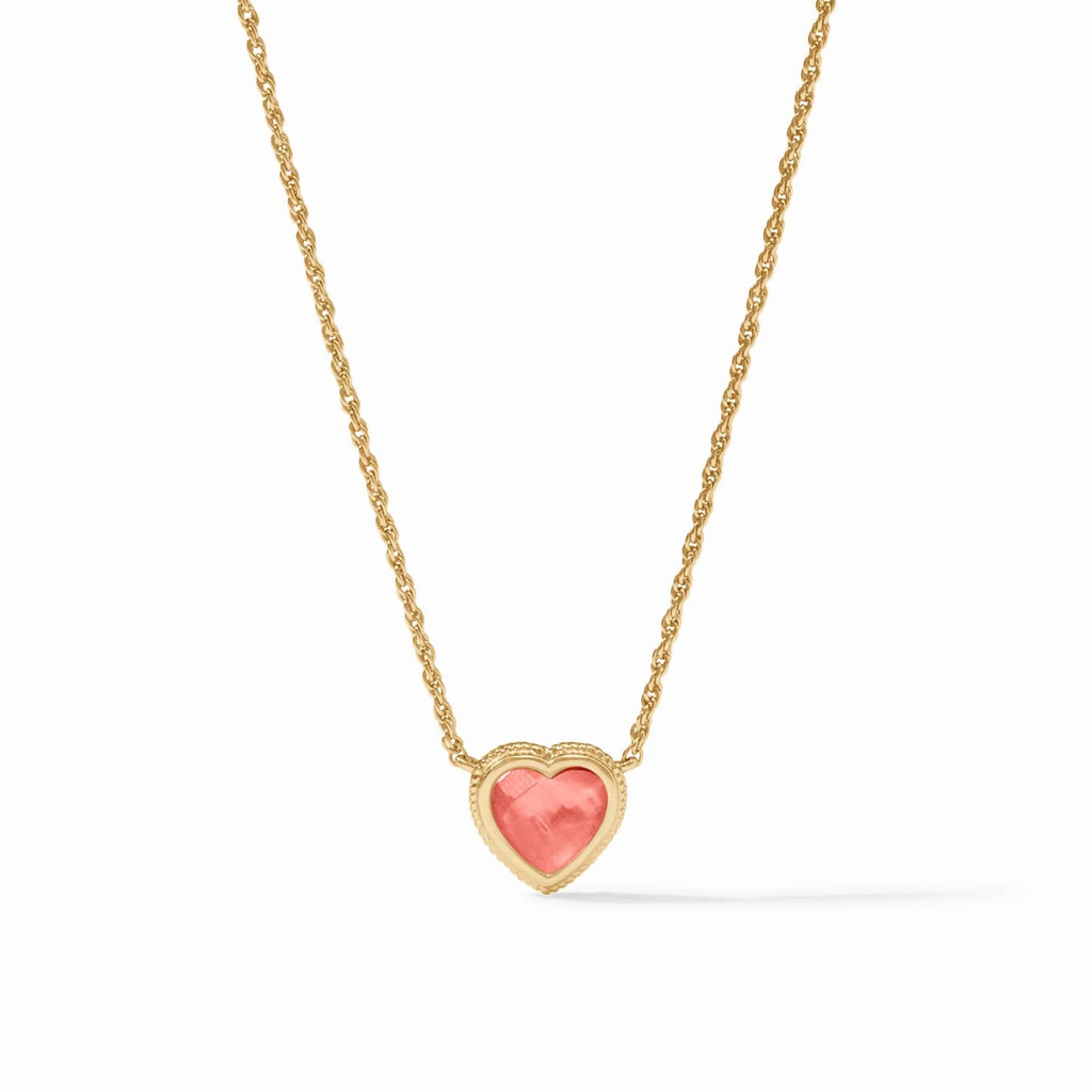 Julie Vos Heart Delicate Necklace in Iridescent Blush Pink