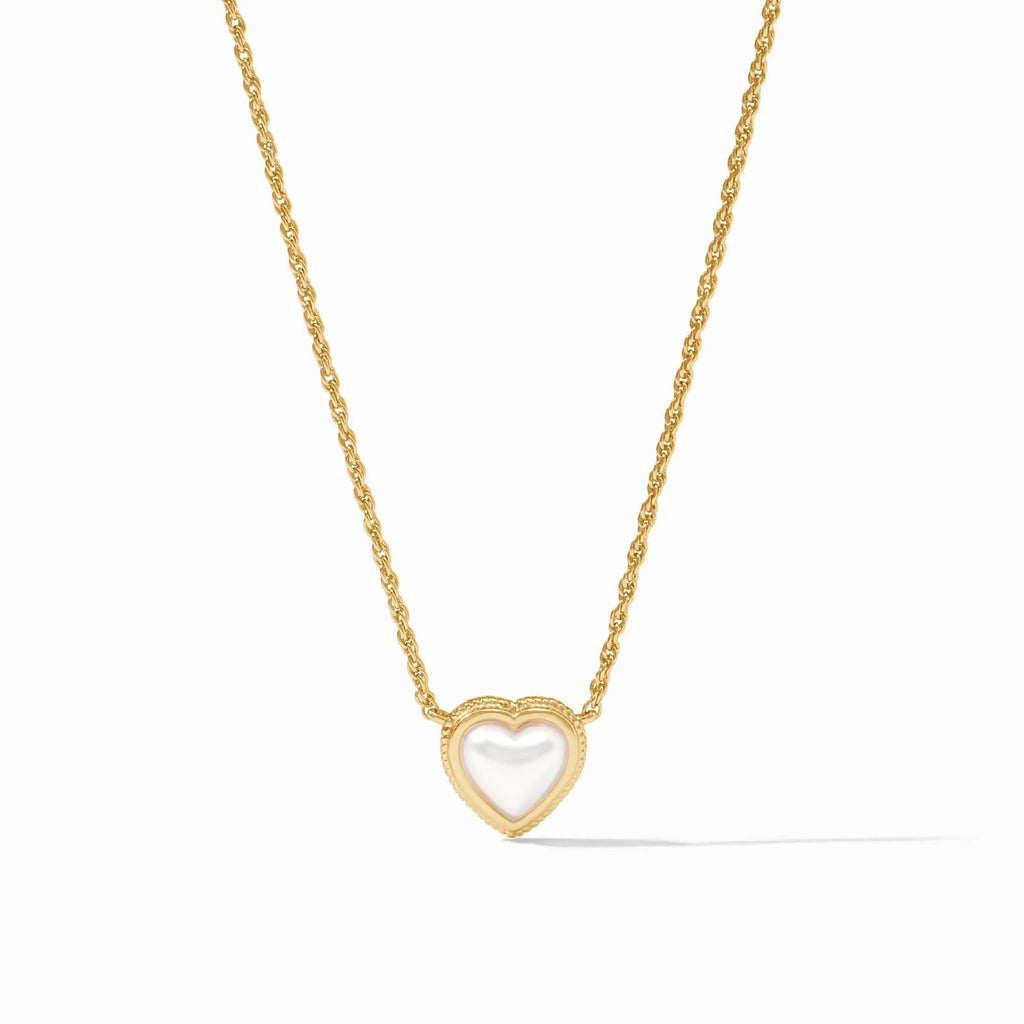 Julie Vos Heart Delicate Necklace in Pearl