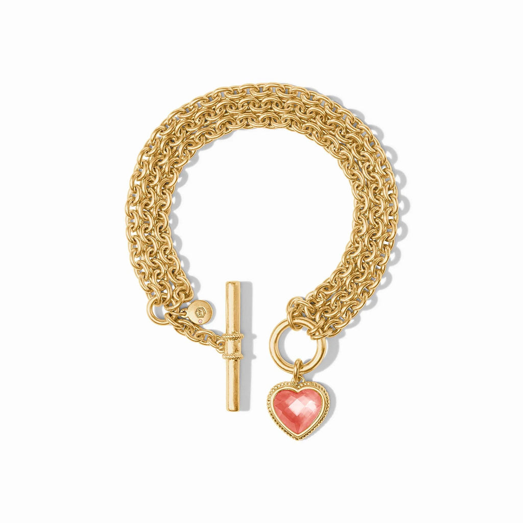 Julie Vos Heart Link Bracelet in Iridescent Blush Pink