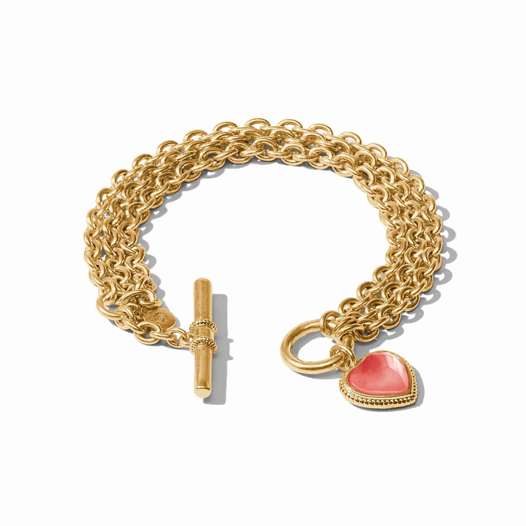 Julie Vos Heart Link Bracelet in Iridescent Blush Pink