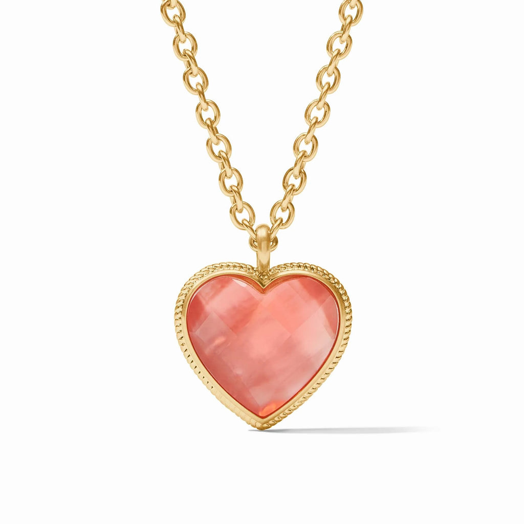 Julie Vos Heart Pendant in Iridescent Blush Pink